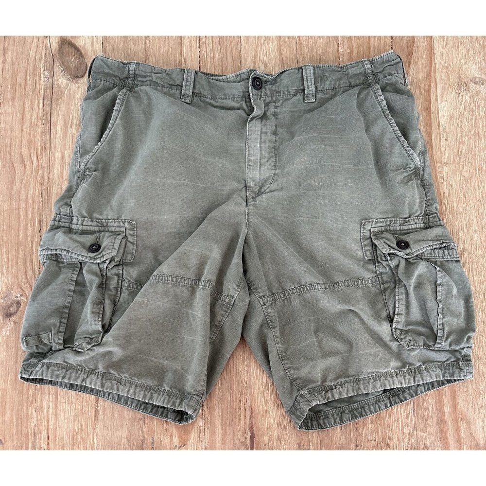 American Eagle Shorts Mens 34 Longboard Cargo Ripstop Green Olive Army 11”
